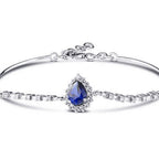 1,88 Carat Diamond Pear Sapphire Bangle