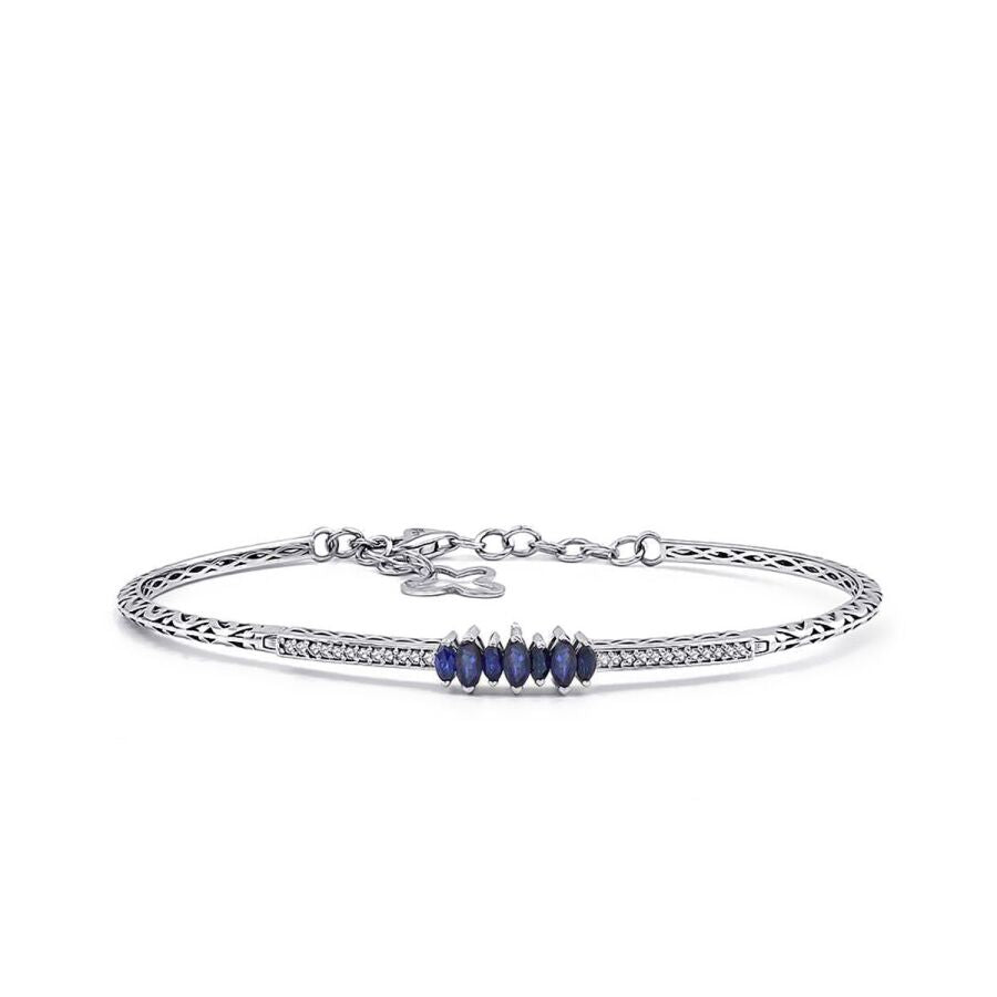 0,54 Carat Diamond Sapphire Bangle