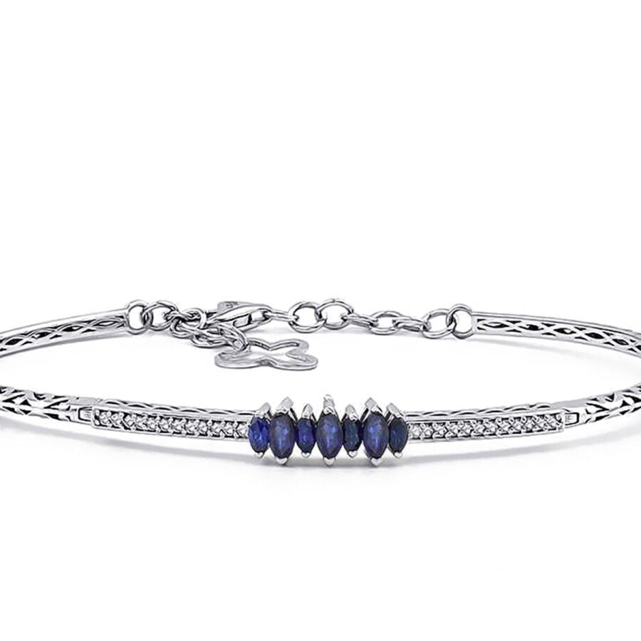 0,54 Carat Diamond Sapphire Bangle