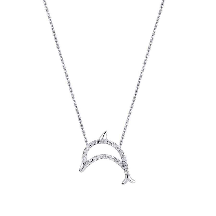 0,11 Carat Diamond Dolphin Necklace