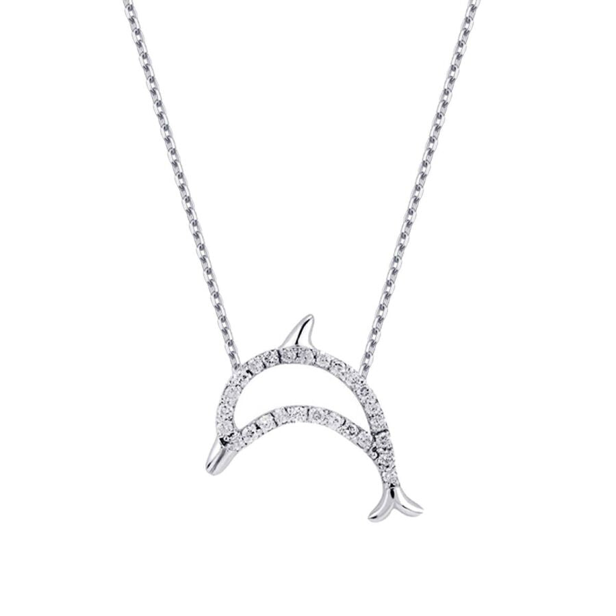 0,11 Carat Diamond Dolphin Necklace