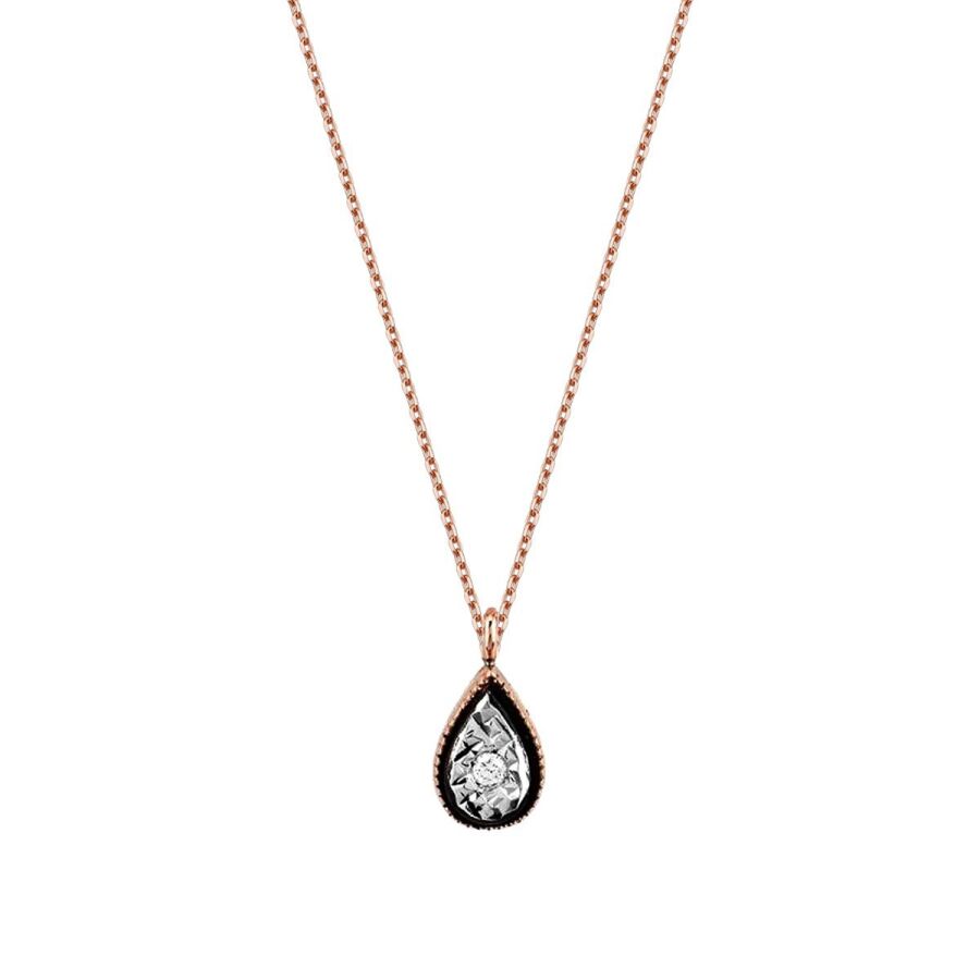 0,02 Carat Diamond Pear Necklace