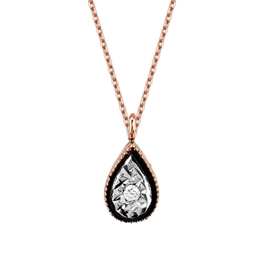 0,02 Carat Diamond Pear Necklace