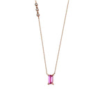 1,48 Carat Diamond Pink Stone Necklace