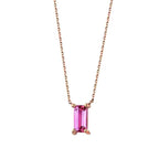 1,48 Carat Diamond Pink Stone Necklace