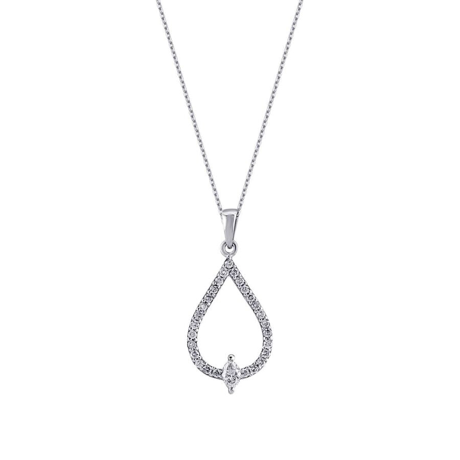 0.23 Carat Diamond Pear Necklace