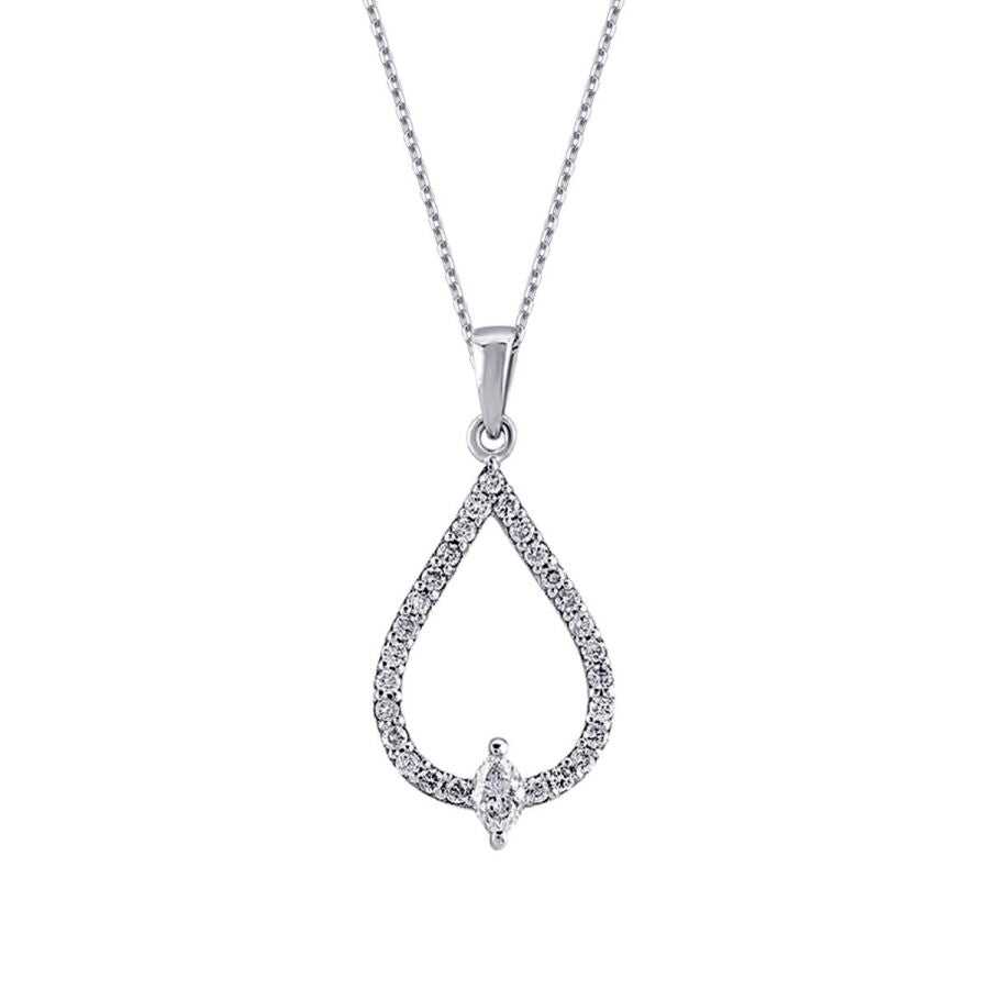 0,23 Carat Diamond Pear Necklace