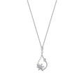 0,63 Carat Diamond Flower Baguette Necklace