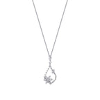 0,63 Carat Diamond Flower Baguette Necklace