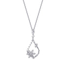 0,63 Carat Diamond Flower Baguette Necklace