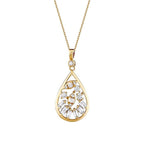 0,37 Carat Diamond Pear Baguette Necklace