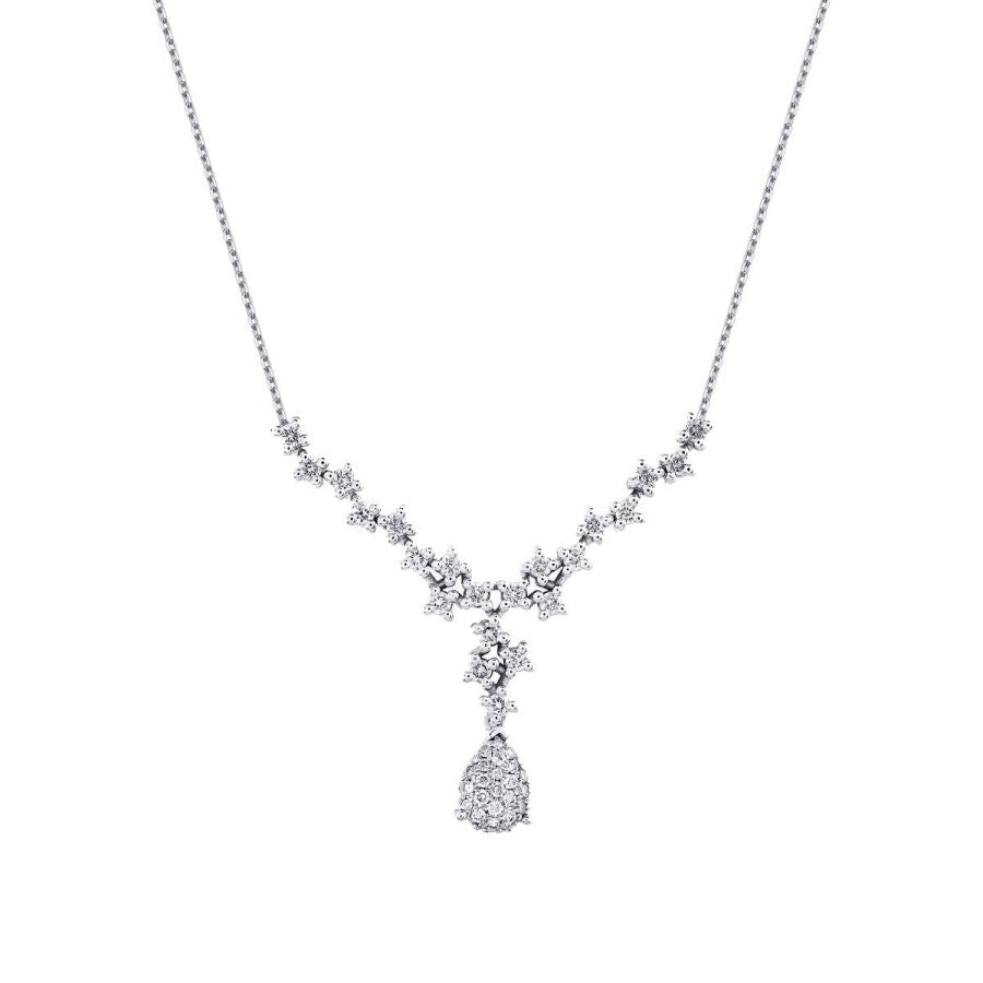 0,48 Carat Diamond Pear Necklace