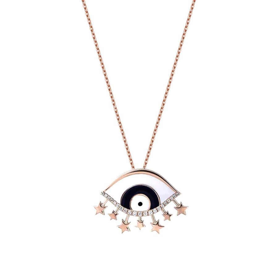 0.11 Carat Diamond Evil Eye Necklace