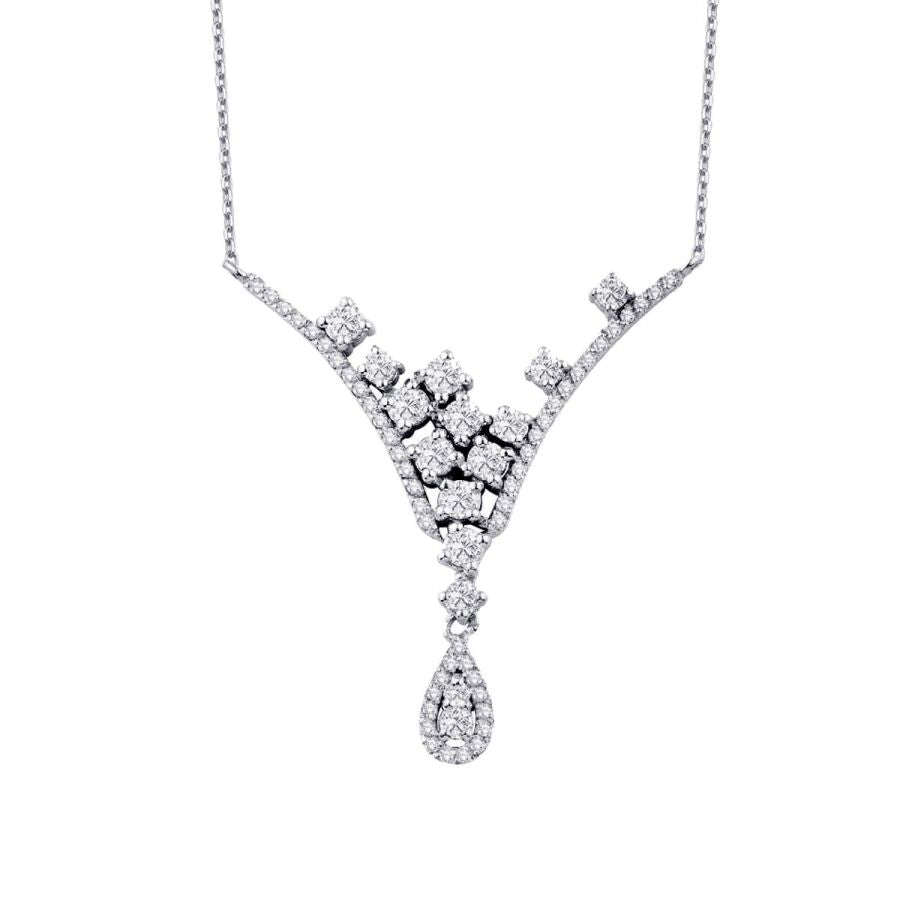 0.74 Carat Diamond Pear Necklace