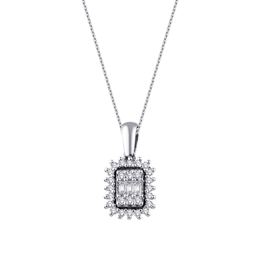 0,21 Carat Diamond Baguette Necklace