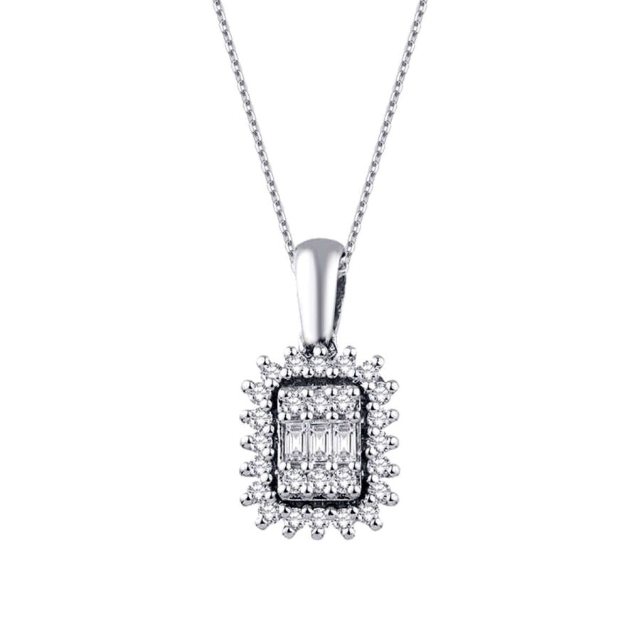 0,21 Carat Diamond Baguette Necklace