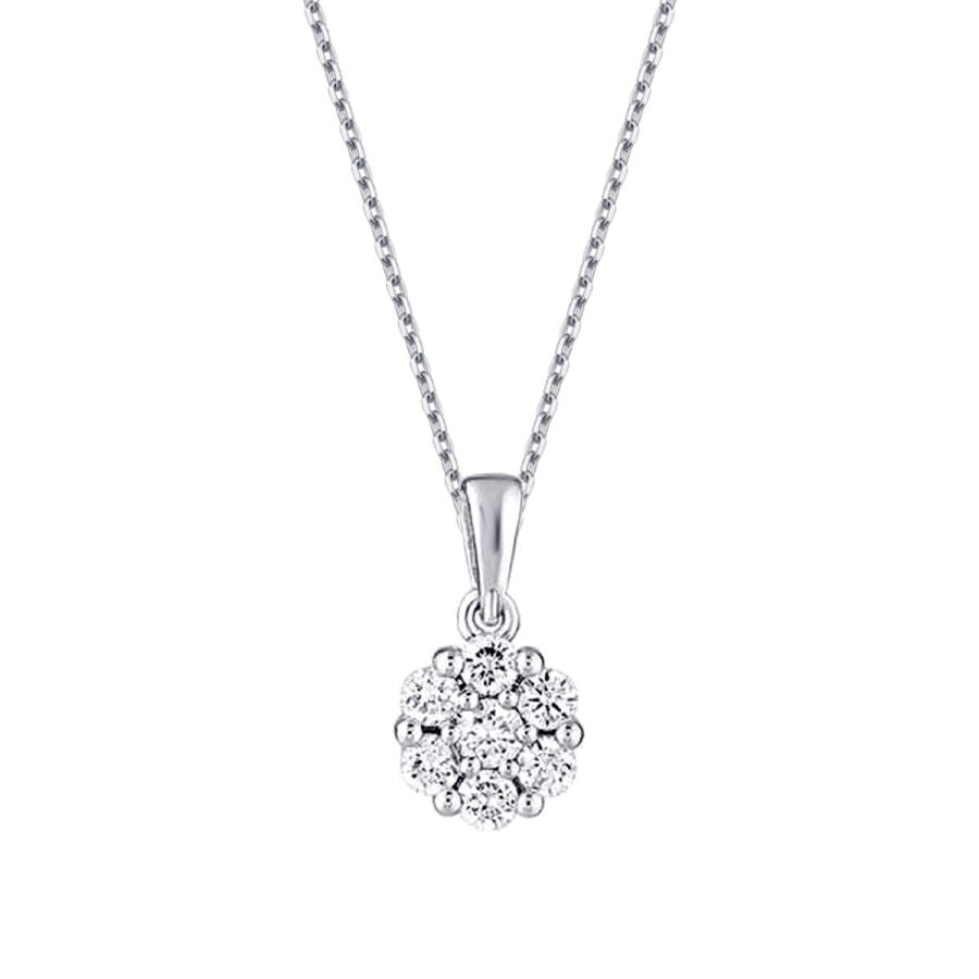 0,19 Carat Diamond Flower Necklace
