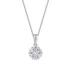 0,19 Carat Diamond Flower Necklace