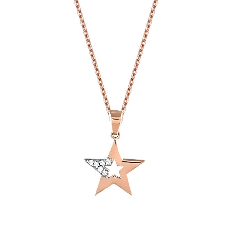 0,03 Carat Diamond Trend Star Necklace