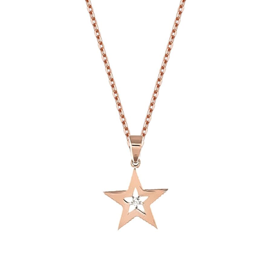 0,01 Carat Diamond Trend Star Necklace