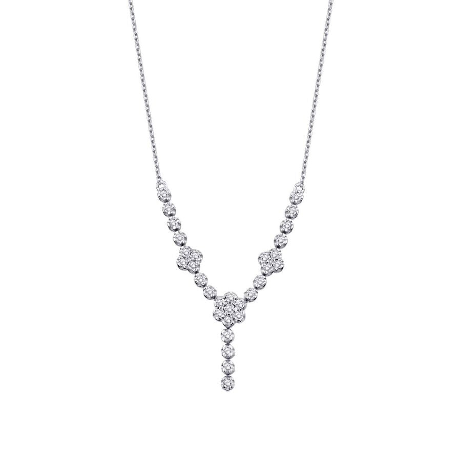 0,22 Carat Diamond Flower Necklace
