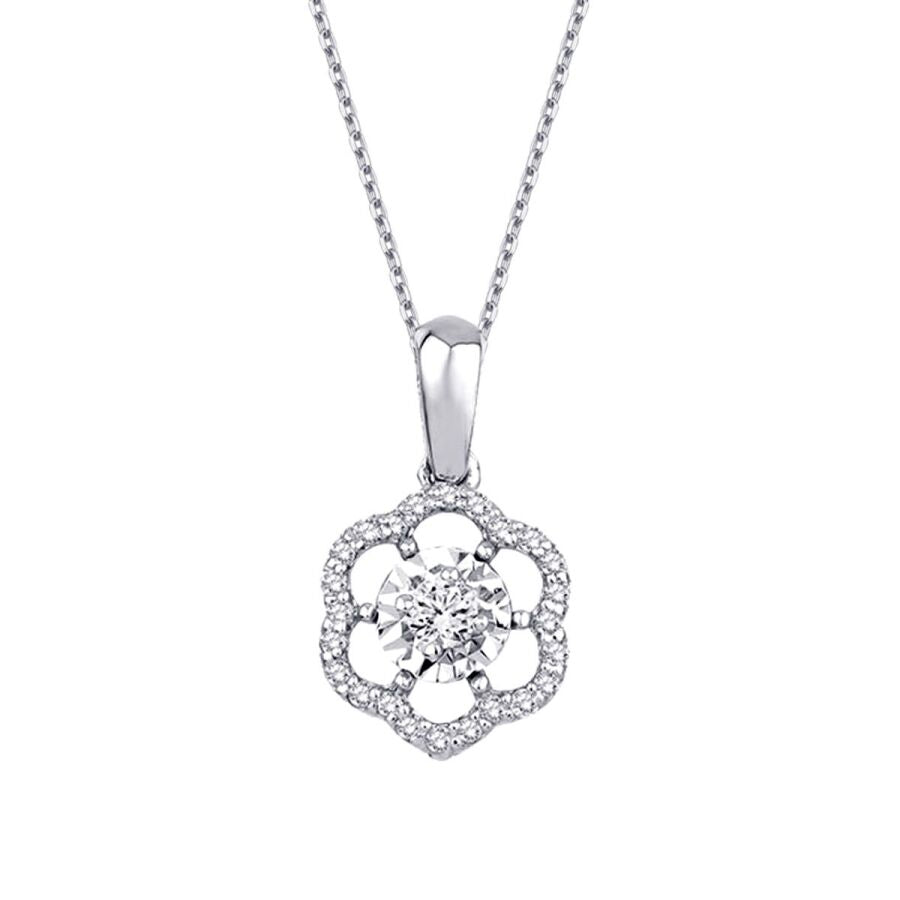 0,15 Carat Diamond Flower Necklace