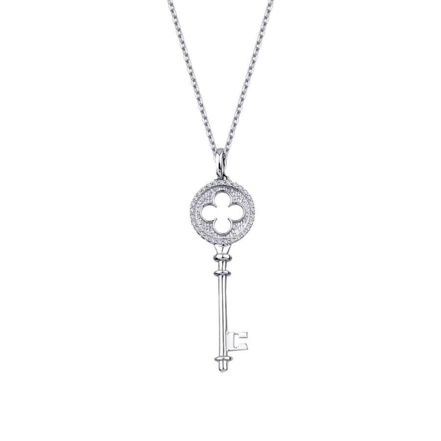 0,17 Carat Diamond Key Necklace