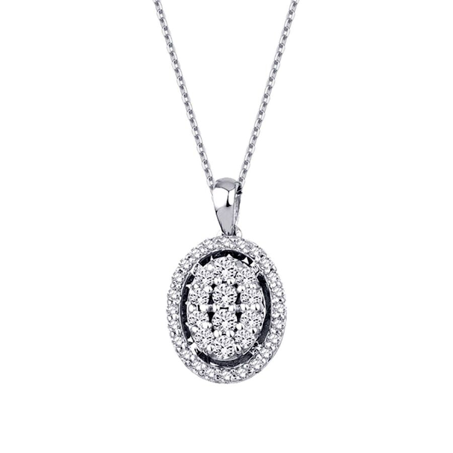 0,33 Carat Diamond Oval Necklace