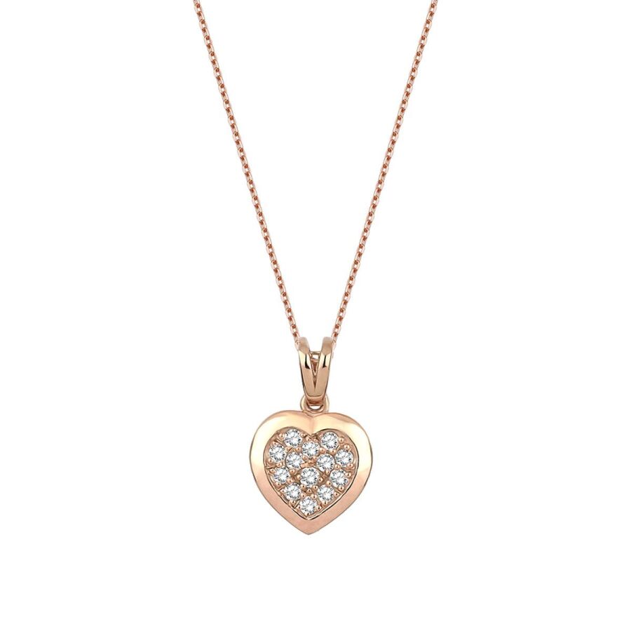 0.14 Carat Diamond Heart Necklace