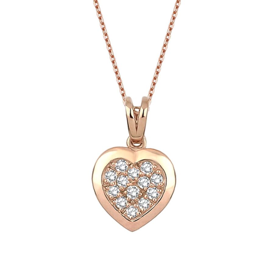 0,14 Carat Diamond Heart Necklace