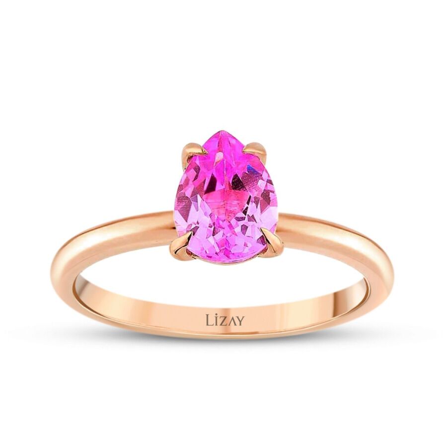 1,03 Carat Pink Sapphire Pear Ring
