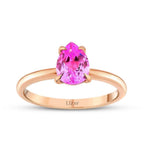 1,03 Carat Pink Sapphire Pear Ring