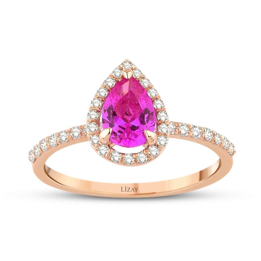 1,10 Carat Diamond Colored Stone Ring