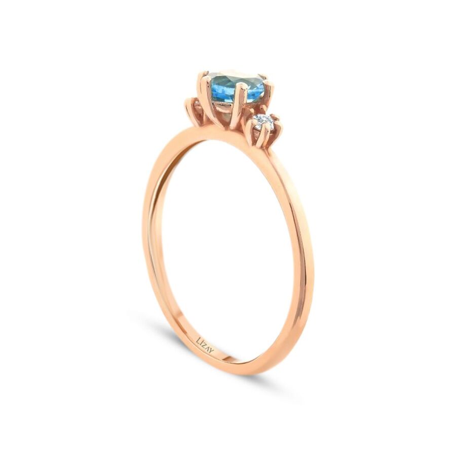 0,67 Carat Diamond Colored Stone Ring