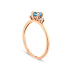 0,67 Carat Diamond Colored Stone Ring