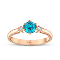 0,67 Carat Diamond Colored Stone Ring