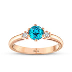0,67 Carat Diamond Colored Stone Ring