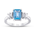 1,44 Carat Diamond Blue Topaz Ring