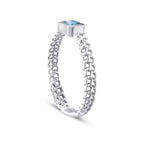0,37 Carat Blue Topaz Emerald Cut Ring