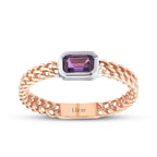 0,28 Carat Amethystt Emerald Cut Ring
