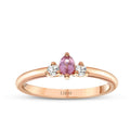 0.21 Carat Diamond Pink Sapphire Ring