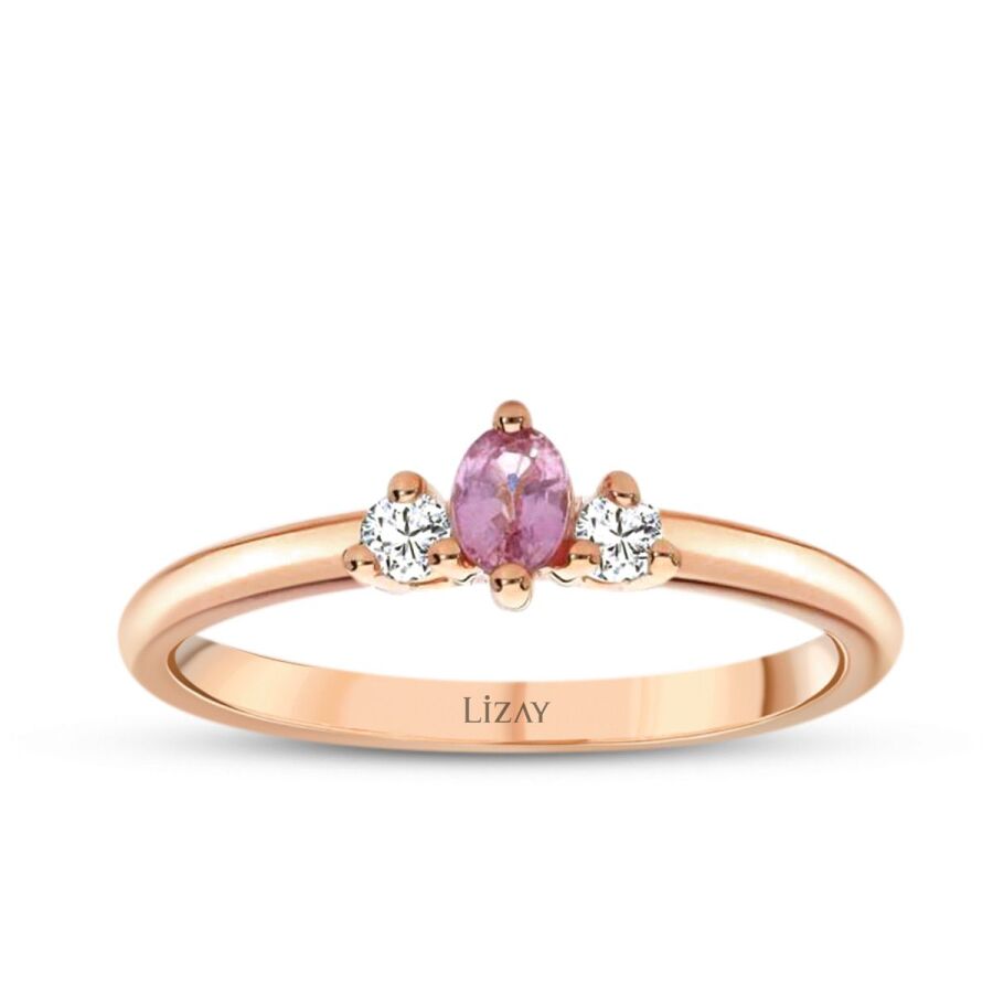 0.21 Carat Diamond Pink Sapphire Ring