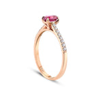 0,58 Carat Diamond Colored Stone Ring
