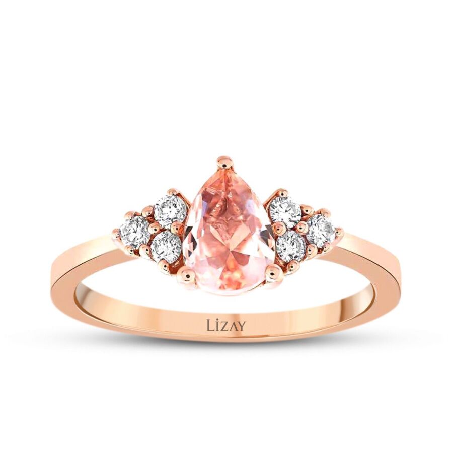 0,77 Carat Diamond Morganite Ring