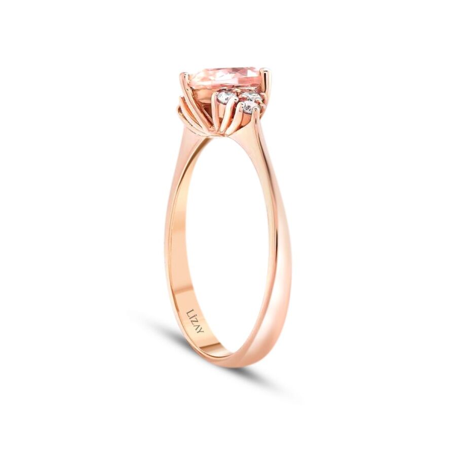 0,77 Carat Diamond Morganite Ring