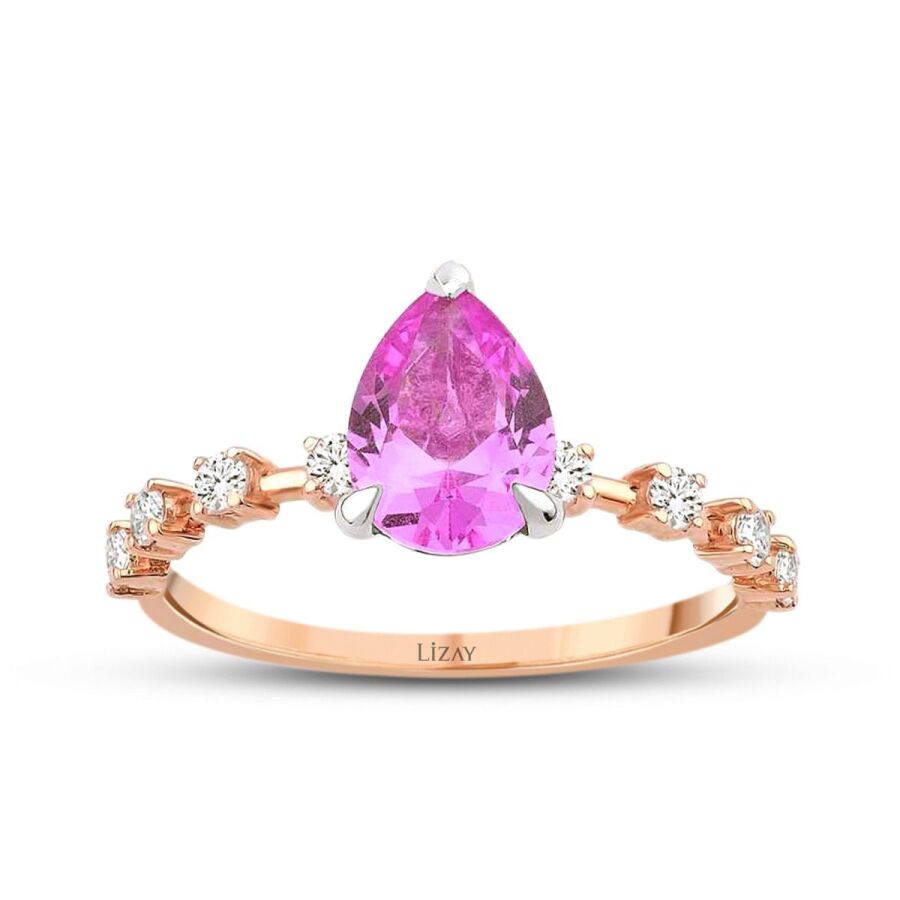 1,78 Carat Diamond Pink Sapphire Ring