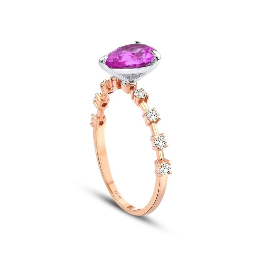 1,78 Carat Diamond Pink Sapphire Ring