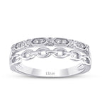 0,10 Carat Diamond Two-Row Half-Eternity Ring