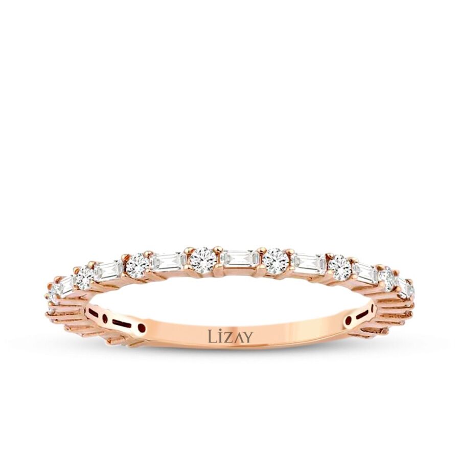 0,38 Carat Diamond Baguette Half-Eternity Ring