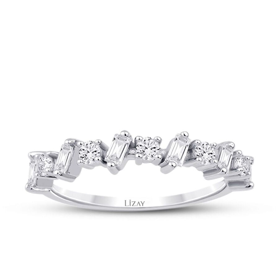 0,47 Carat Diamond Baguette Half-Eternity Ring